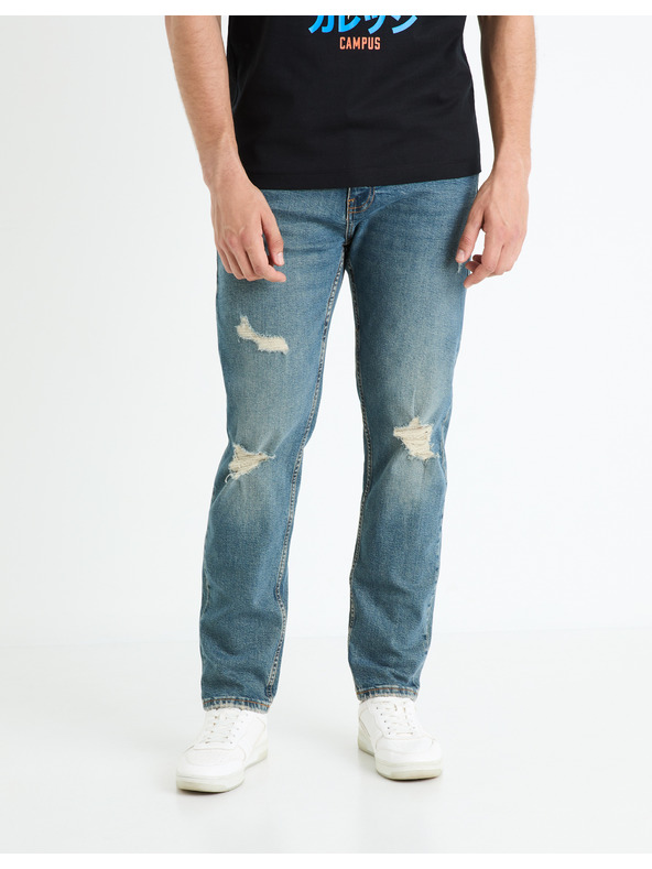 Celio Modré pánske džínsy slim fit Celio Fostroy