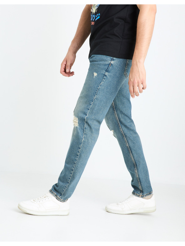 Celio Modré pánske džínsy slim fit Celio Fostroy