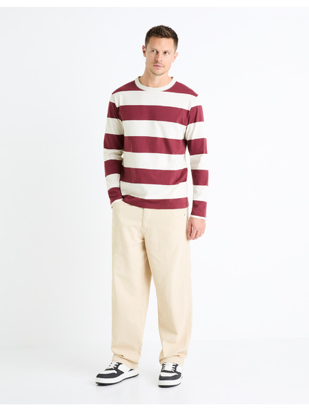 Celio Vínová pánska pruhovaná košeľa Celio Fecond