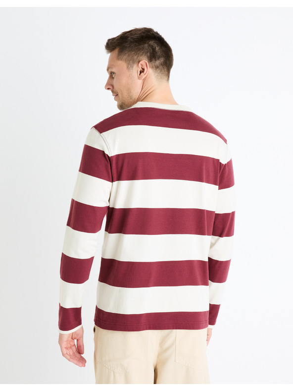 Celio Vínová pánska pruhovaná košeľa Celio Fecond