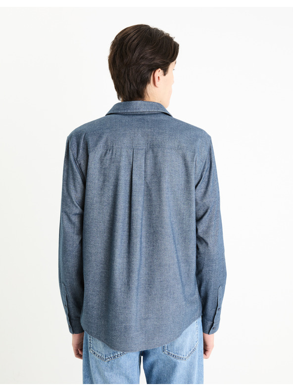 Celio Modrá pánska vrchná košeľa Celio Fadotex