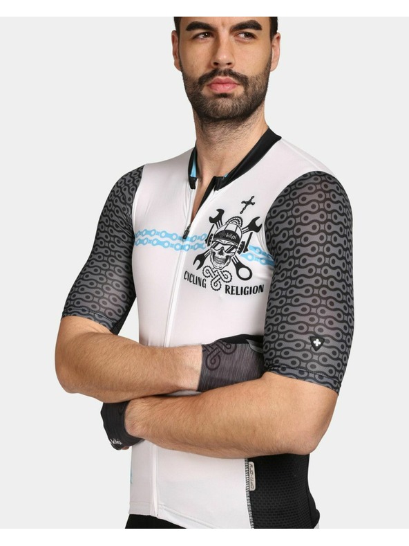 Kilpi Biele pánske športové tričko na zips Kilpi RIVAL