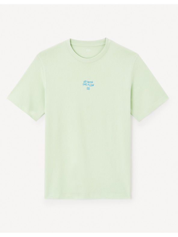 Celio Svetlozelené pánske tričko Celio Jeword