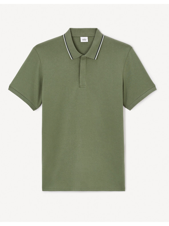 Celio Zelené pánske polo tričko Celio Jevrait