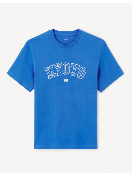 Celio Modré pánske tričko Celio Jeoverdu