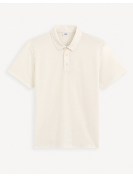 Celio Krémové pánske polo tričko Celio Gebruma