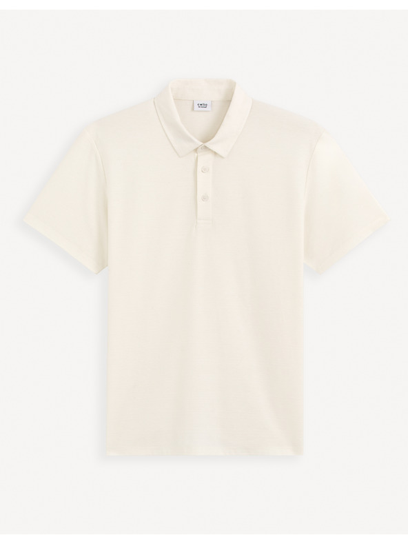 Celio Krémové pánske polo tričko Celio Gebruma