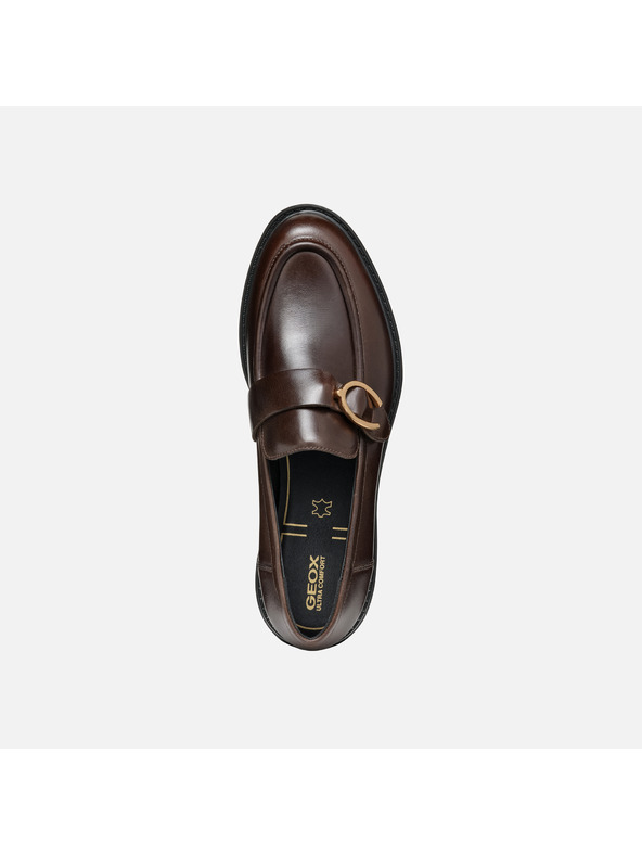 Geox Tmavohnedé dámske mokasíny Geox Walk Pleasure