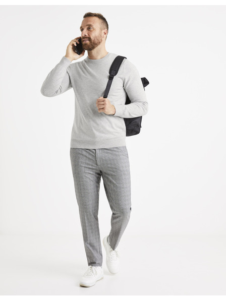 Celio Svetlosivý pánsky základný sveter Celio