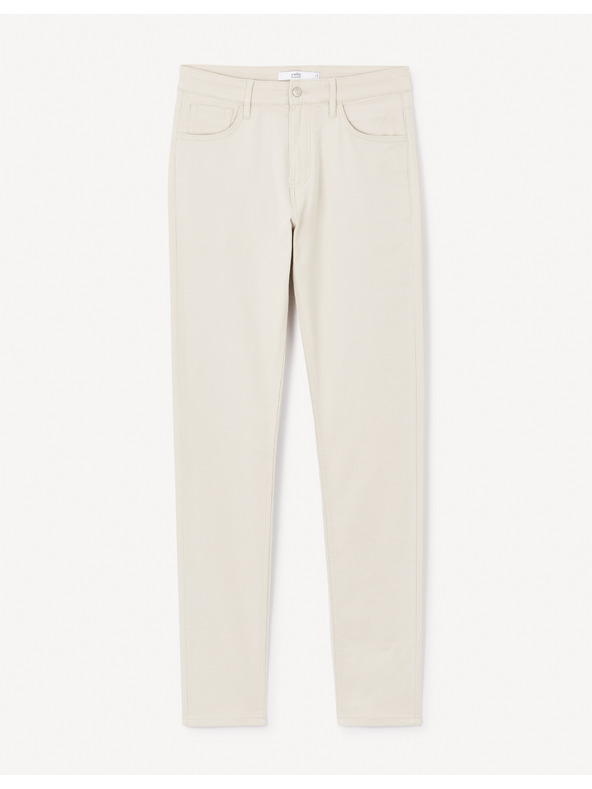 Celio Béžové pánske slim nohavice Celio Jofive 30