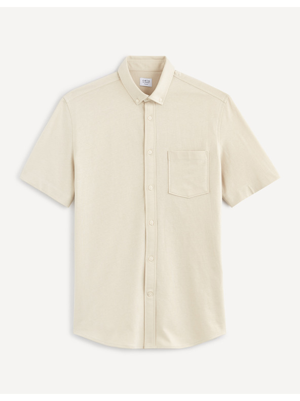 Celio Krémová pánska košeľa Celio Barik