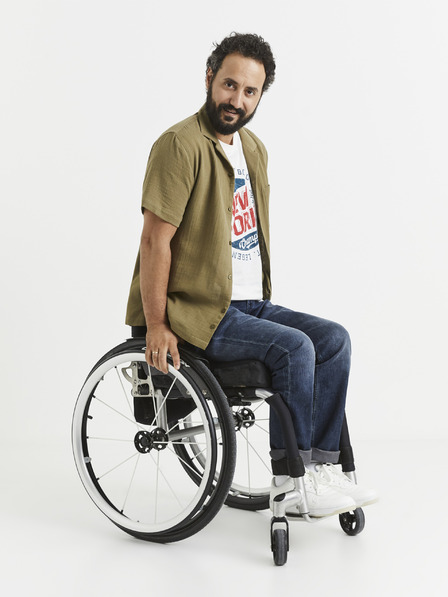 Celio Khaki pánska košeľa s vreckom Celio