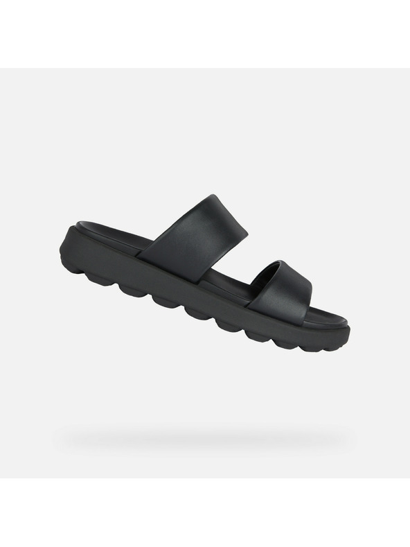 Geox Čierne pánske kožené pantofle Geox Spherica