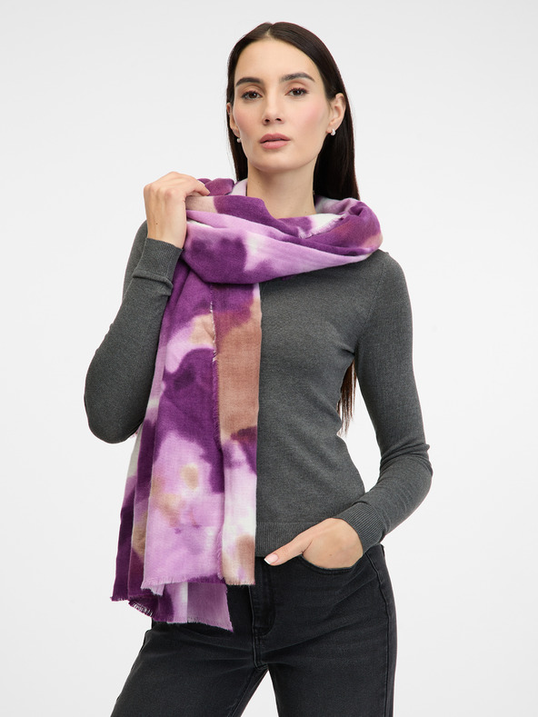 Orsay Fialová dámska vzorovaná šatka ORSAY