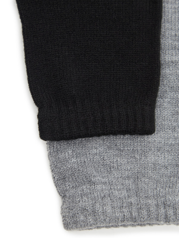 Orsay Čierne a šedé dámske rukavice 2 ks ORSAY