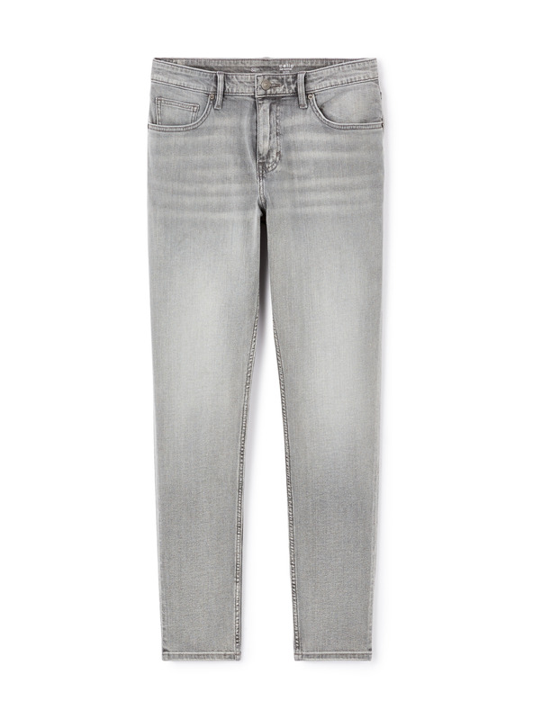 Celio Šedé pánske slim džínsy Foslim