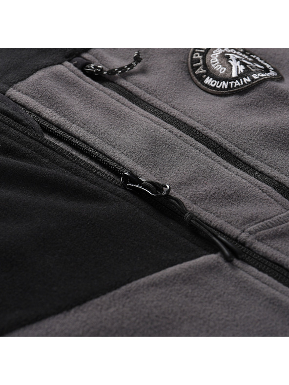 ALPINE PRO Čierna pánska fleecová mikina ALPINE PRO GRES