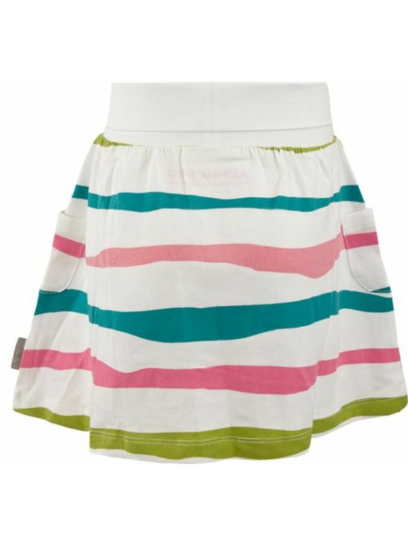 ALPINE PRO Biela dievčenská pruhovaná sukňa ALPINE PRO Owelo