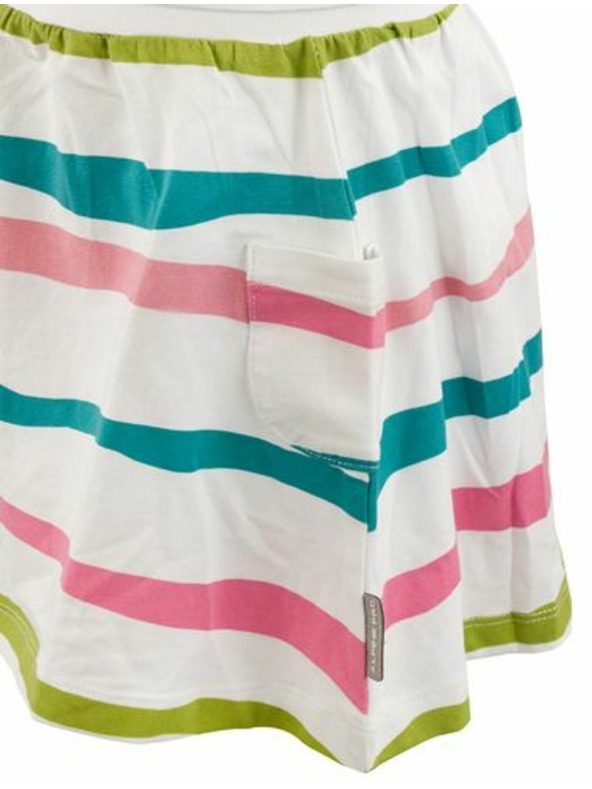 ALPINE PRO Biela dievčenská pruhovaná sukňa ALPINE PRO Owelo