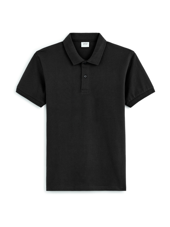 Celio Čierne pánske polo tričko Celio Teone