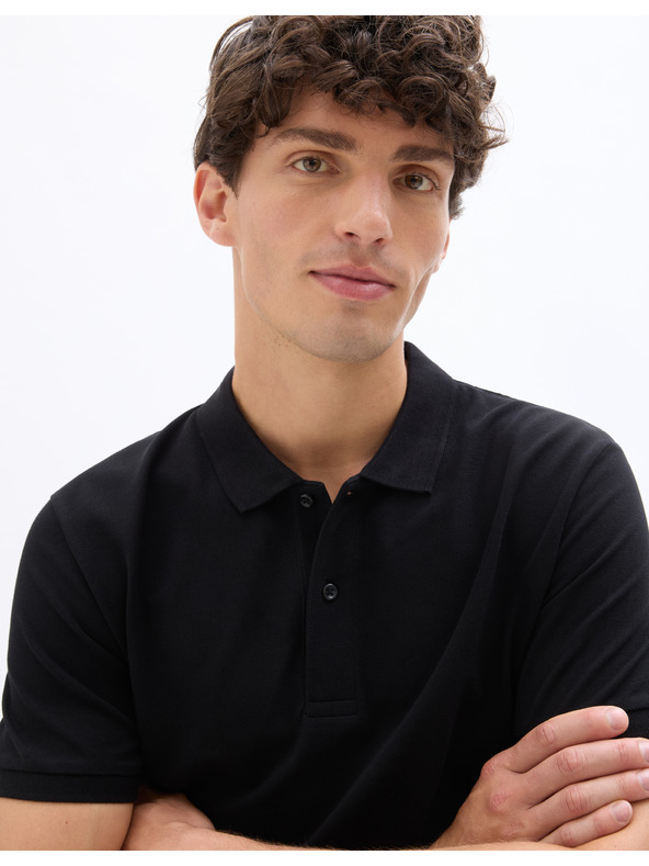 Celio Čierne pánske polo tričko Celio Teone