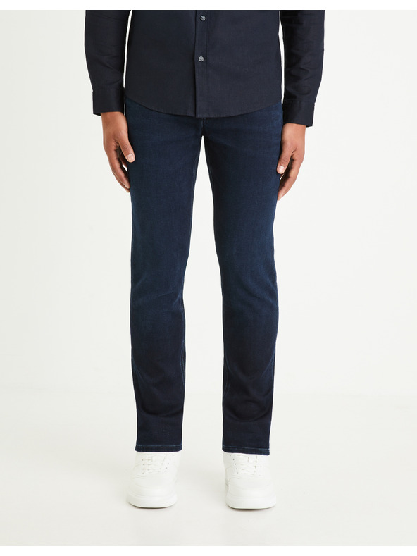 Celio Tmavomodré pánske džínsy Celio C15 rovného strihu