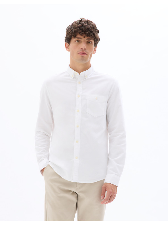 Celio Biele pánske bavlnené tričko Celio Daxford regular