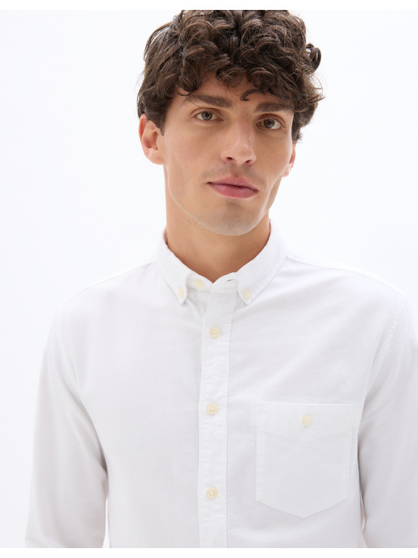 Celio Biele pánske bavlnené tričko Celio Daxford regular