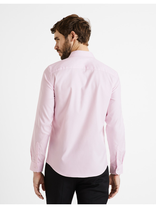 Celio Svetloružová pánska slim fit košeľa Celio Narox