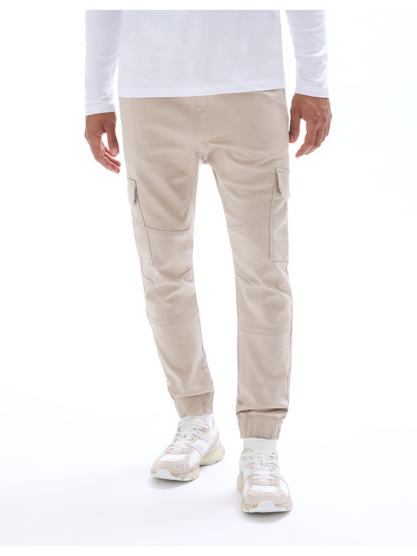 Celio Béžové pánske nákladné nohavice Celio Cokit4
