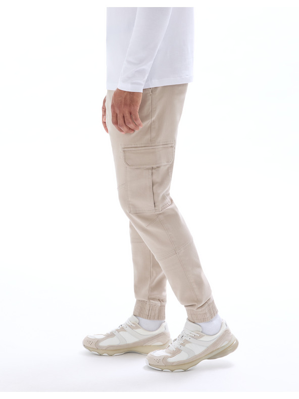 Celio Béžové pánske nákladné nohavice Celio Cokit4