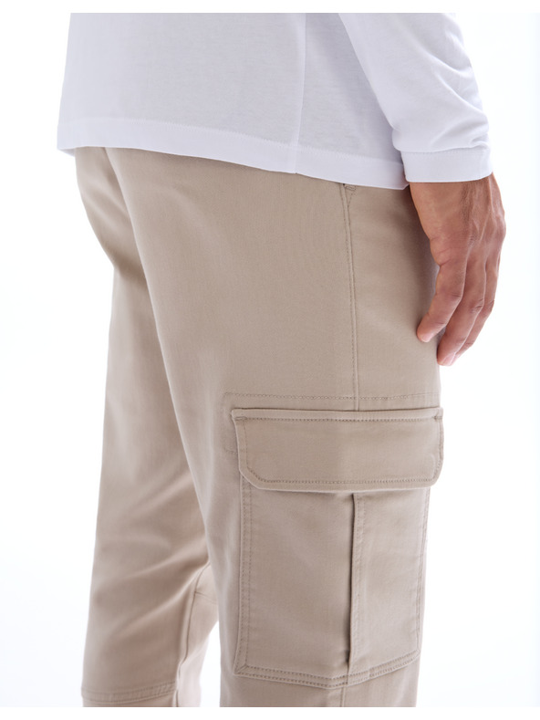 Celio Béžové pánske nákladné nohavice Celio Cokit4