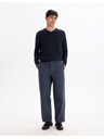 Celio Tmavomodrý pánsky základný sveter Celio Decotonv