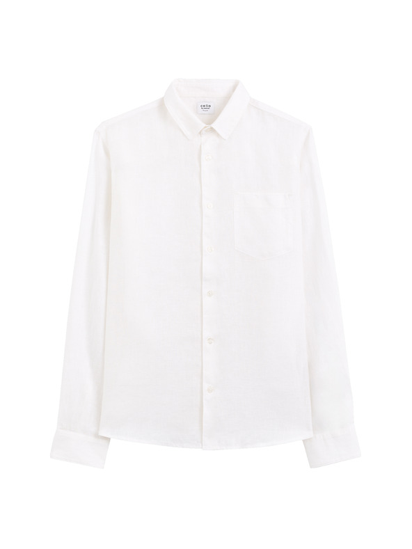 Celio Biela pánska ľanová košeľa Celio Daflix