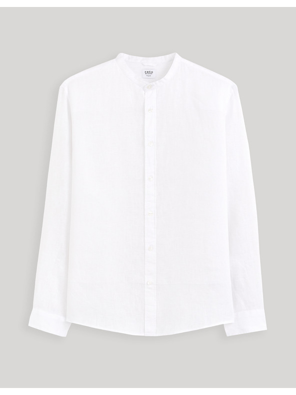 Celio Biela pánska ľanová košeľa Celio Damaolin
