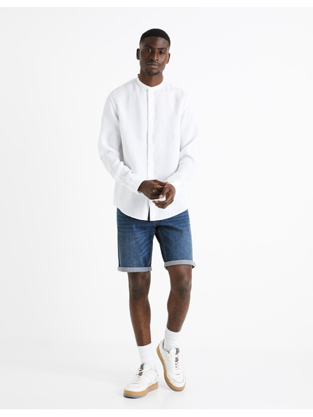 Celio Biela pánska ľanová košeľa Celio Damaolin