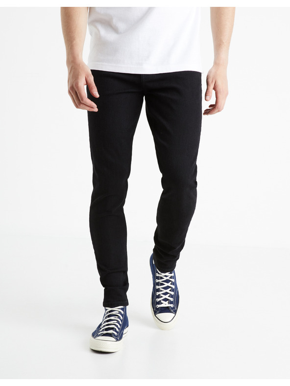 Celio Čierne pánske džínsy skinny fit Celio Foskinny1