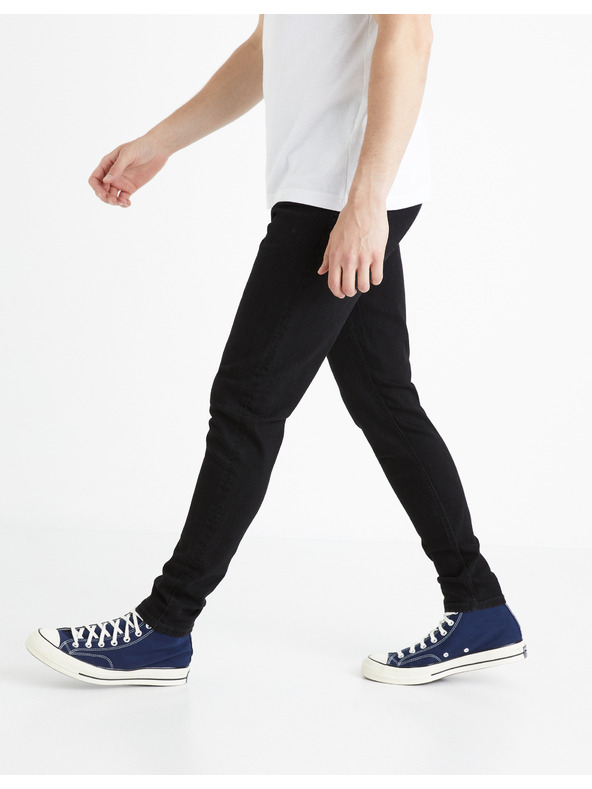 Celio Čierne pánske džínsy skinny fit Celio Foskinny1