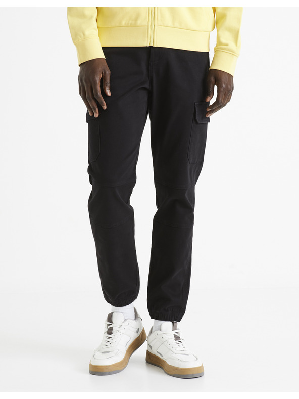 Celio Čierne pánske cargo nohavice Celio Dolyte