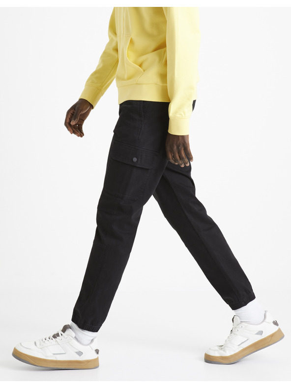 Celio Čierne pánske cargo nohavice Celio Dolyte