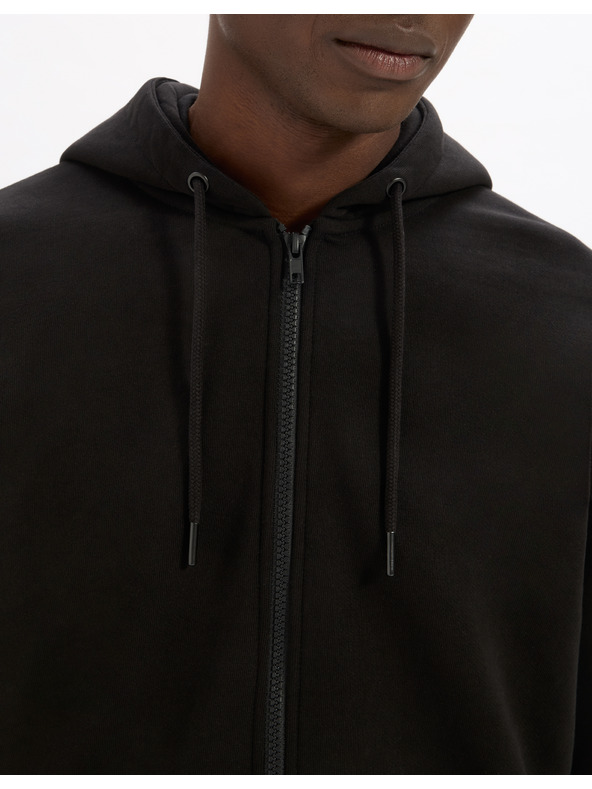 Celio Čierna pánska základná mikina Celio Fethree