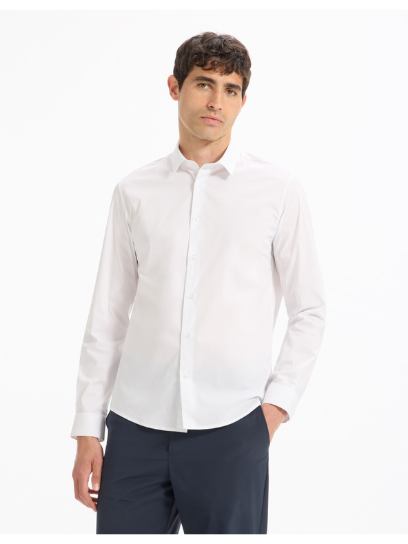 Celio Biele pánske tričko Celio Masantalrg