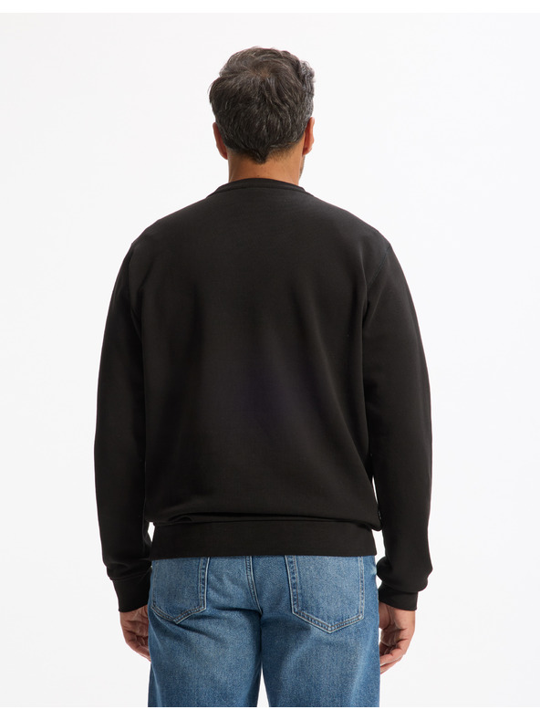 Celio Čierna pánska základná mikina Celio Feseven