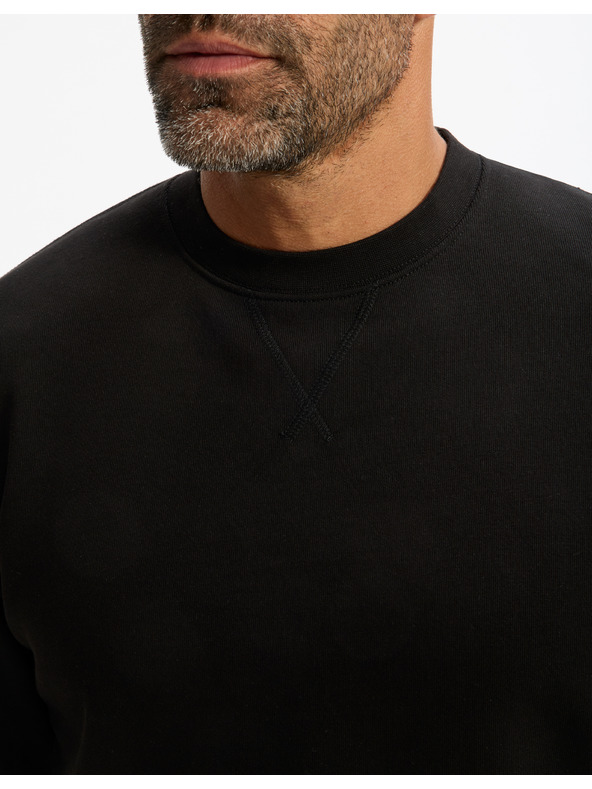 Celio Čierna pánska základná mikina Celio Feseven