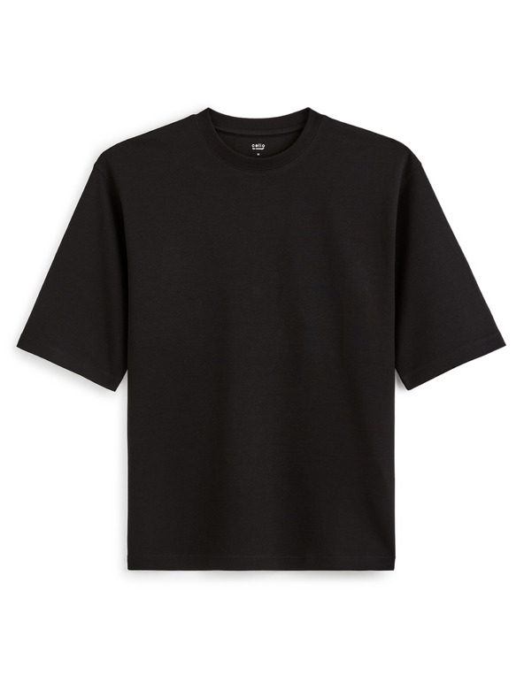 Celio Čierne pánske tričko Celio Gehem