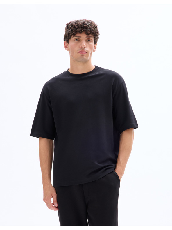 Celio Čierne pánske tričko Celio Gehem