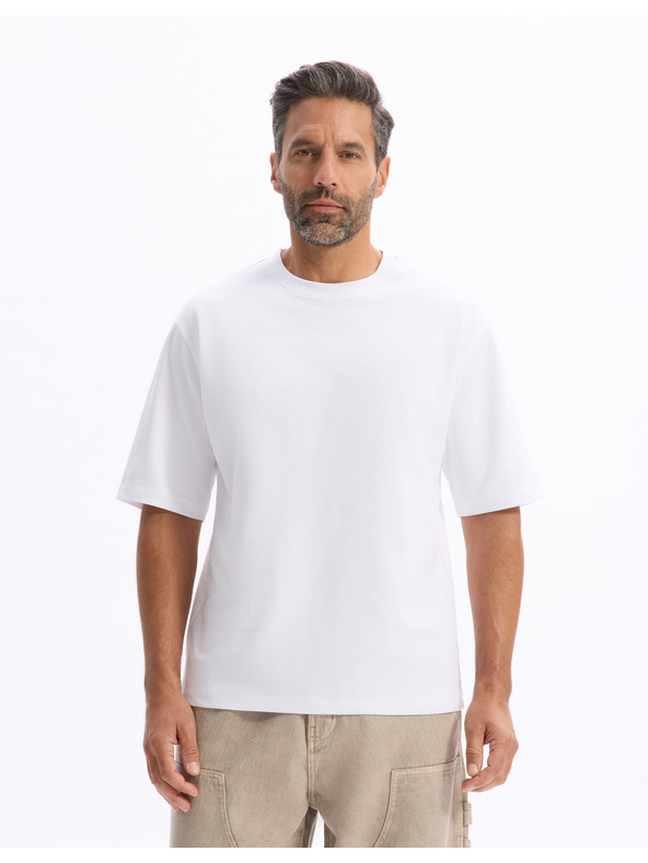 Celio Biele pánske tričko Celio Gehem