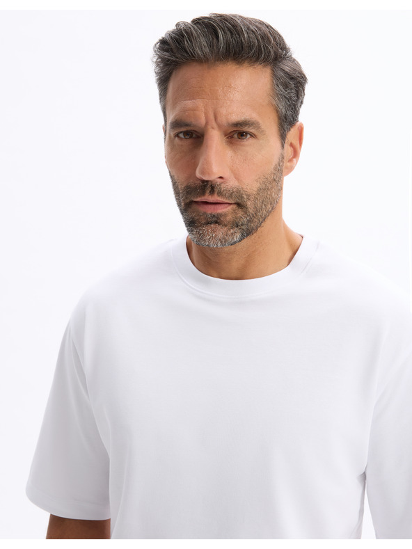 Celio Biele pánske tričko Celio Gehem