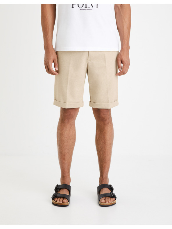 Celio Béžové pánske šortky Celio Doevanbm