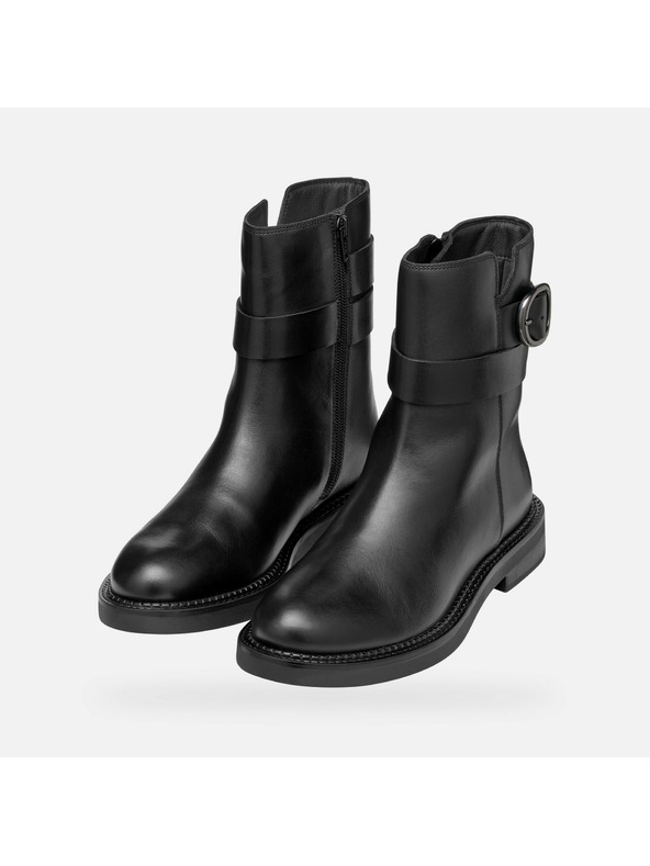 Geox Čierne dámske členkové topánky Geox Serilda